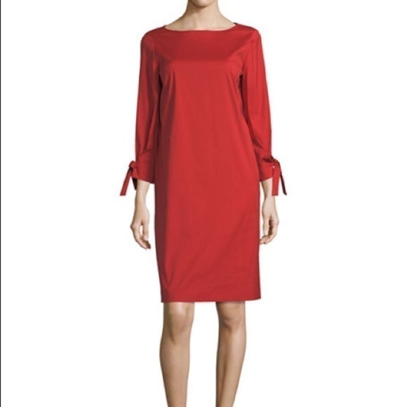 Lafayette 148 New York Paige Bow Cuff Shift Dress - Picture 1 of 8